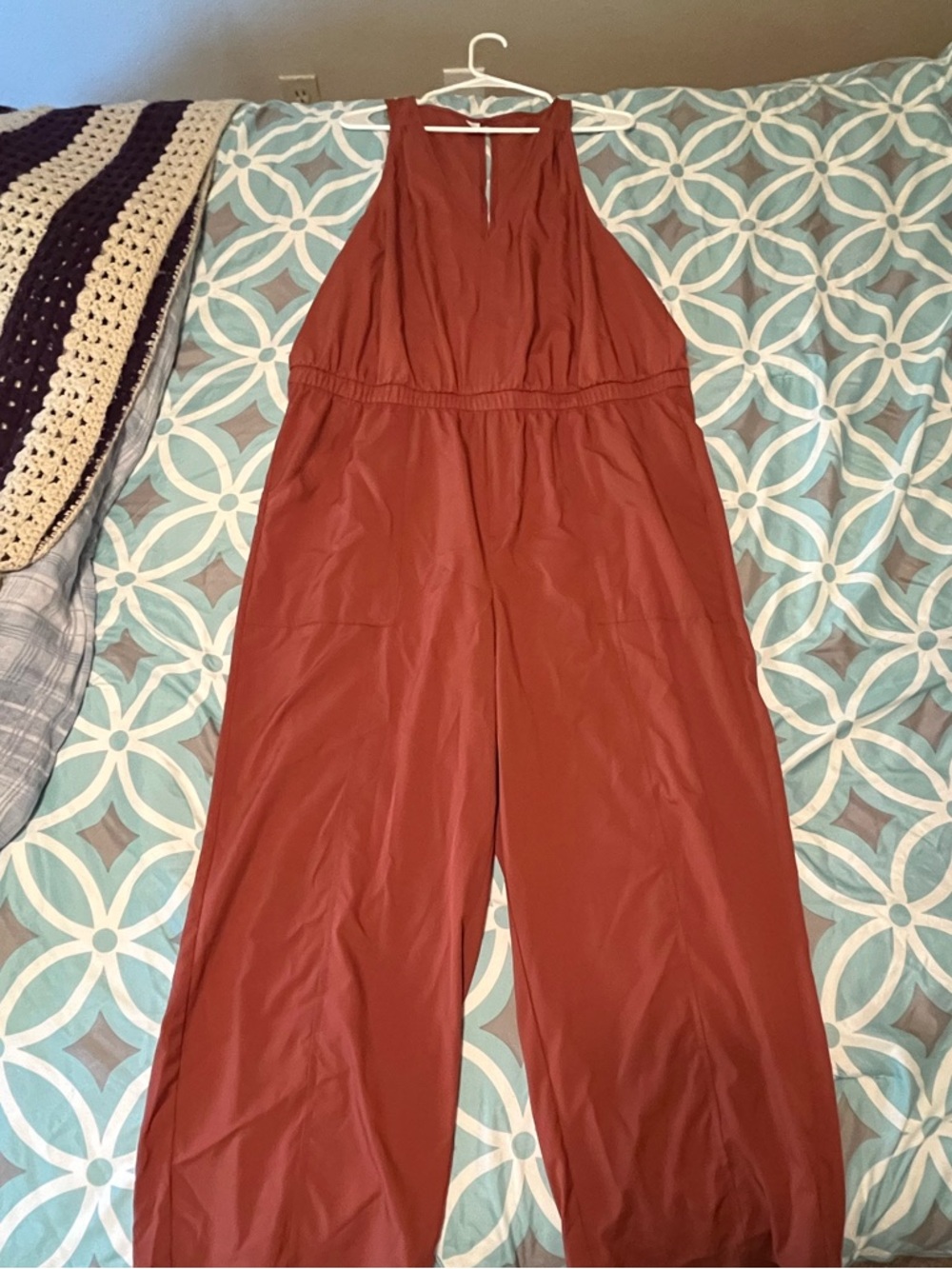 Old Navy Rust Halter Wide-Leg Jumpsuit
